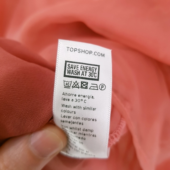 Topshop Pink Chiffon Black Contrast Cut Out Mini - Picture 4 of 11